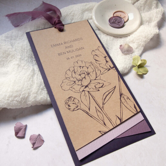 Ellie-and-Liv-Peonies-Hue-purple-wedding-stationery-invitation-bundle-angles