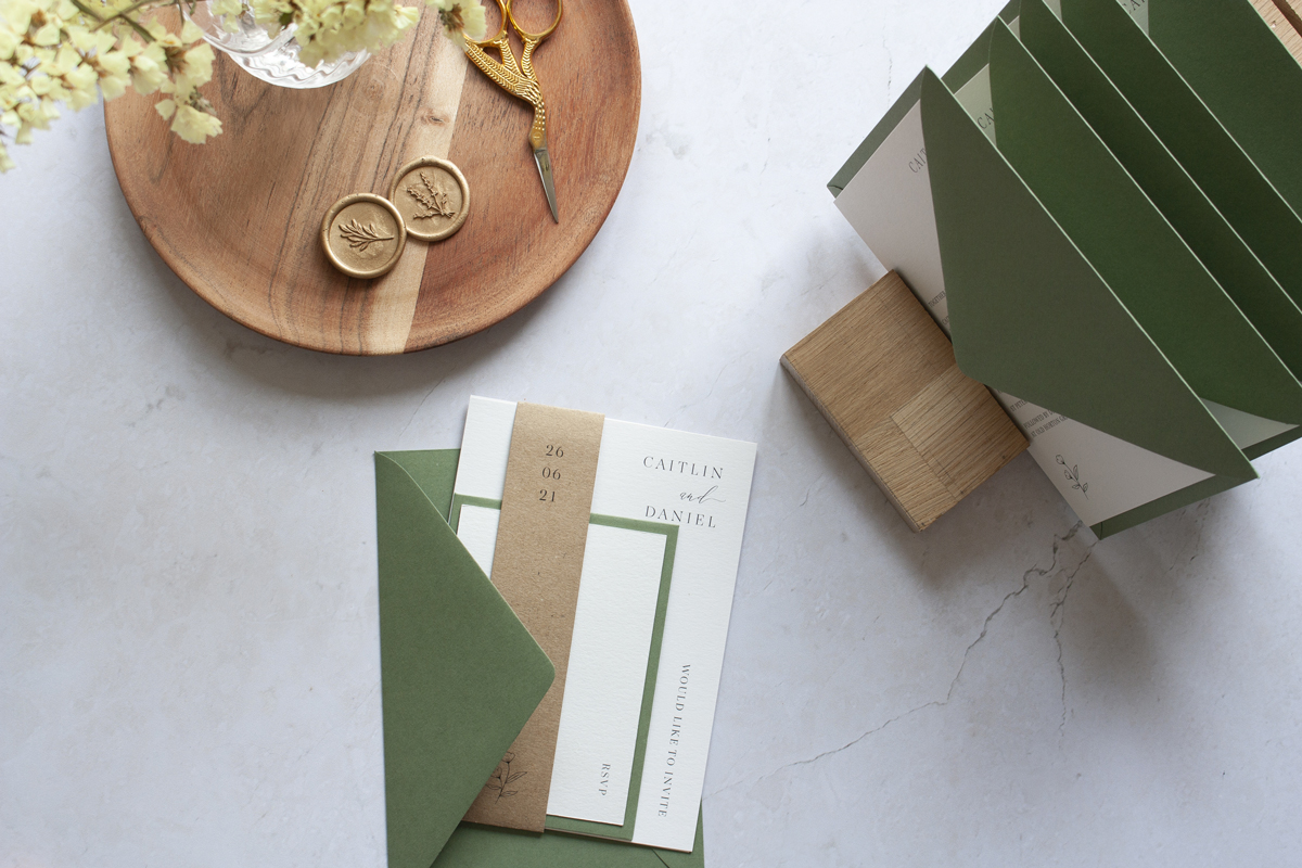 Collated wedding stationery being prepared for wedding couple. Guide to your wedding stationery, where to start planning your wedding stationery