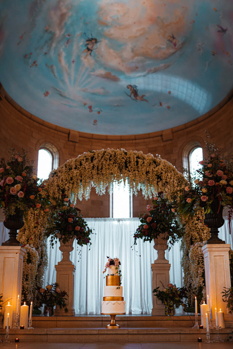 Wedding cake at Sneaton Castle Winter wedding.
