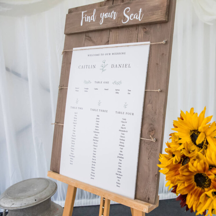 Table Plan Board printed on Eco Board