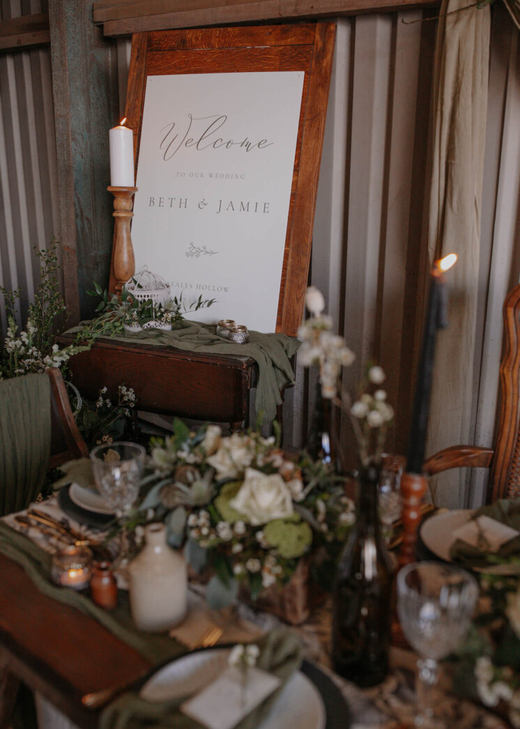 On the day wedding stationery. Welcome signage.