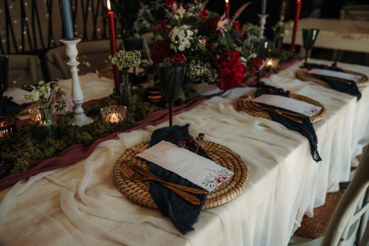 Hand torn The Hall Barns Prestwold wedding Menu