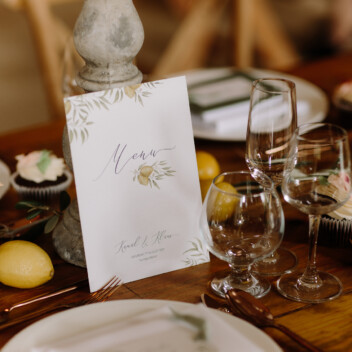 Lemon grove vegan wedding menu