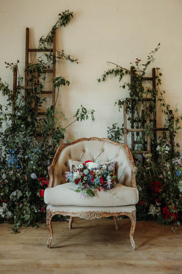 relaxed florals and foliage at The Hall Barns