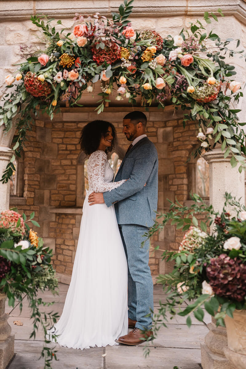 Autumn flower wedding arch