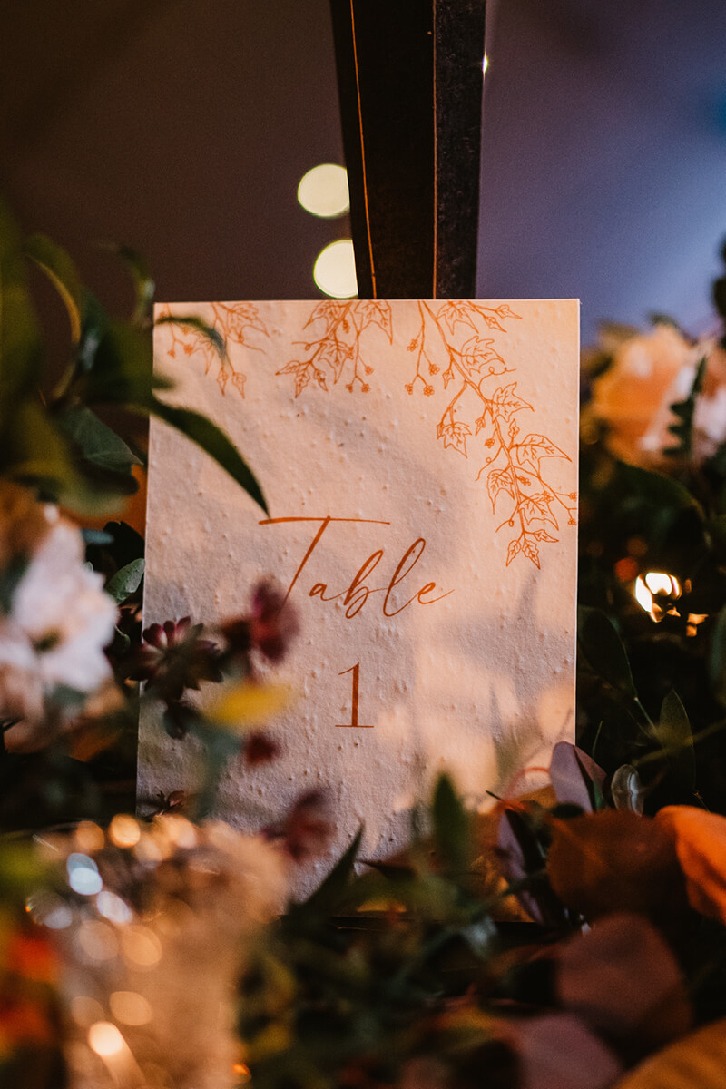 Plantable paper Seeded paper table number