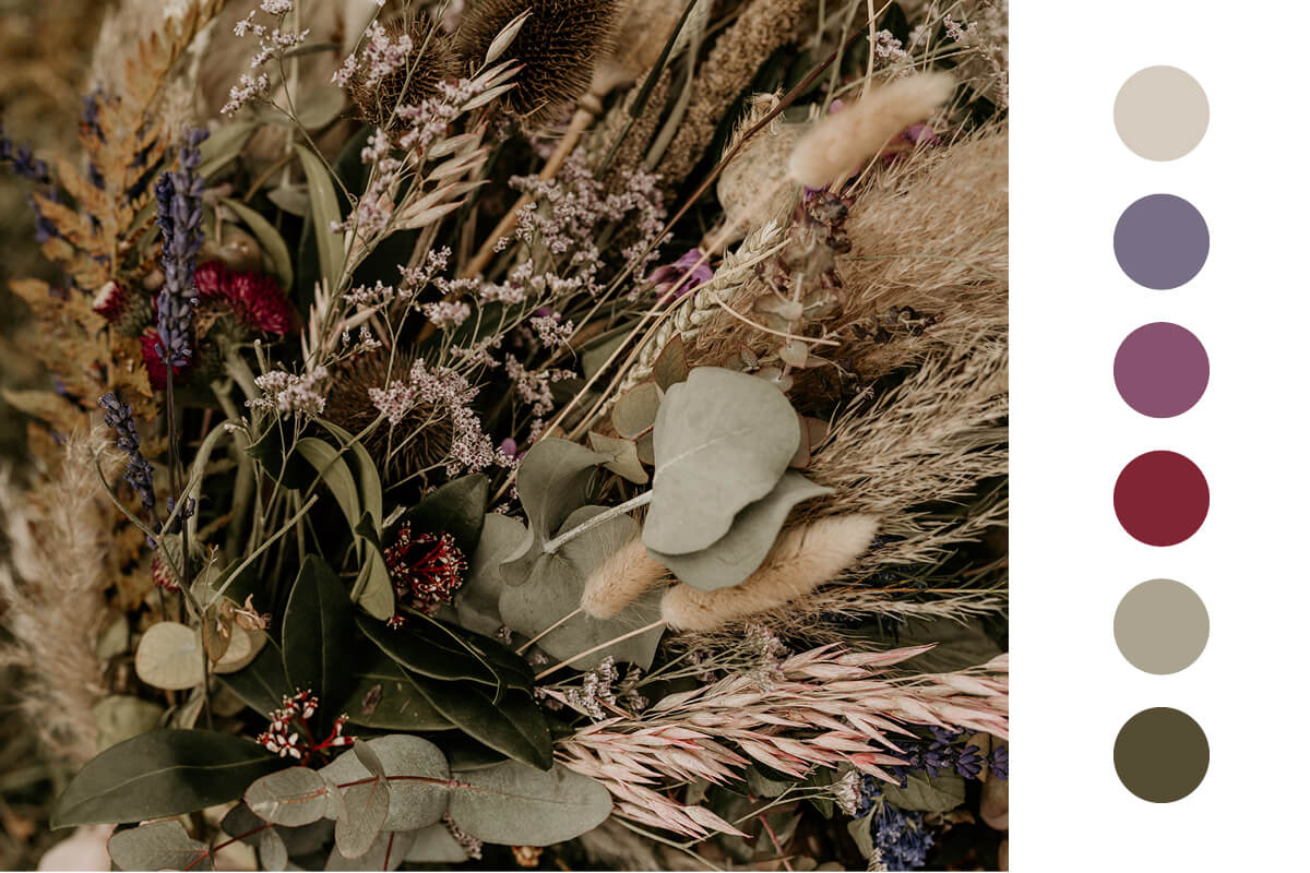 Berry and Purple Autumn Wedding Colour Palette