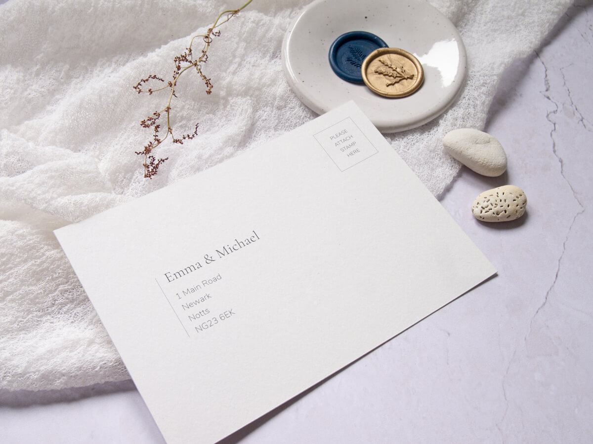 Postcard style rsvp card