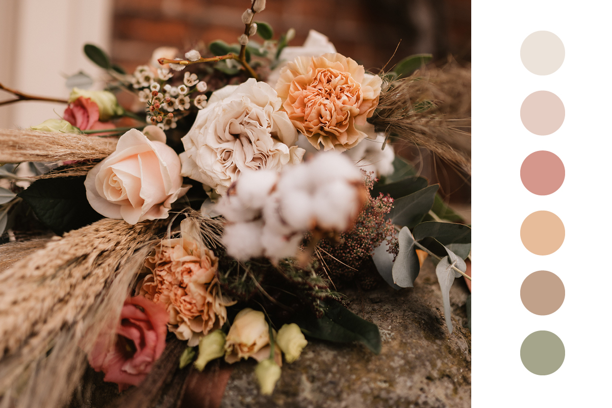 Nude autumn wedding colour palette