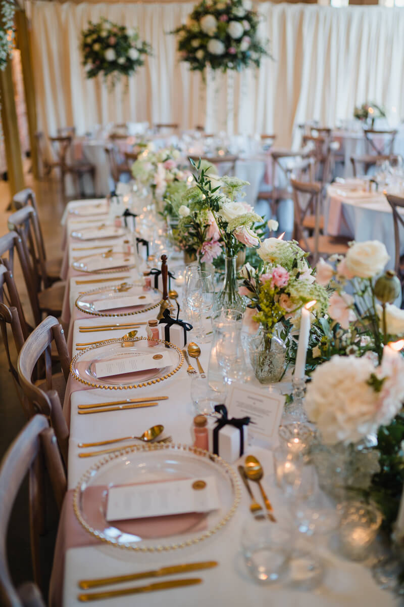 Top Table at Dorfold Hall Wedding, Joseph Massie wedding flowers