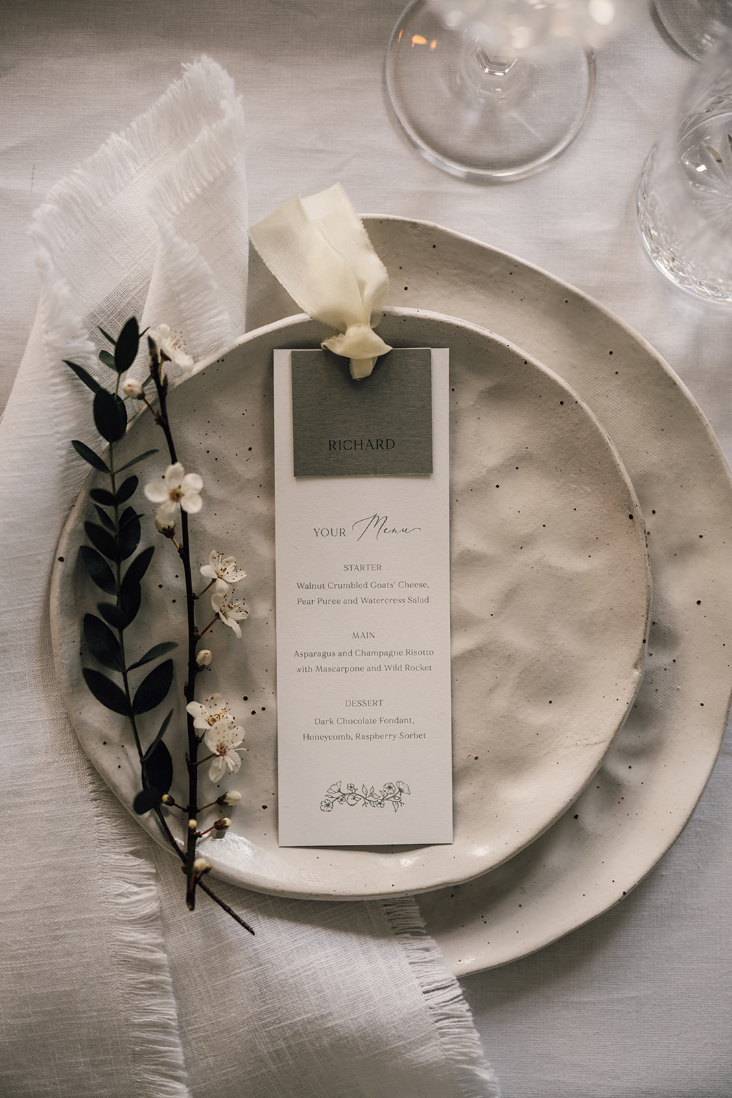 Norwood Park wedding menu. Mini wedding menu