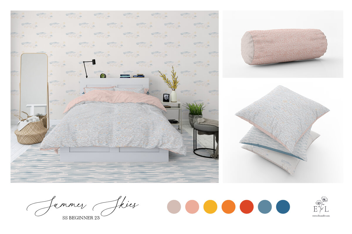 Summer Skies surface pattern moodpboard