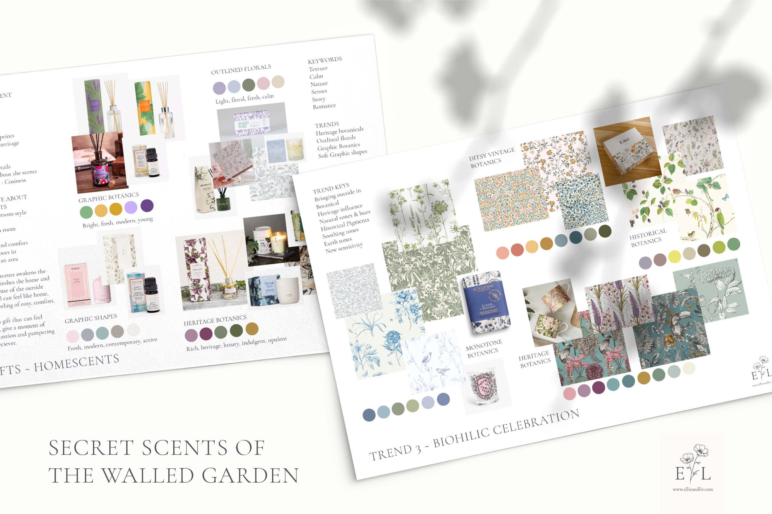 Moodboards for Clumber Park Pattern Collection