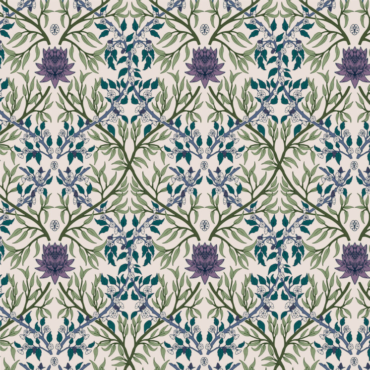 Mask arts and craft inspired damask pattern inspired by the riverside with willow