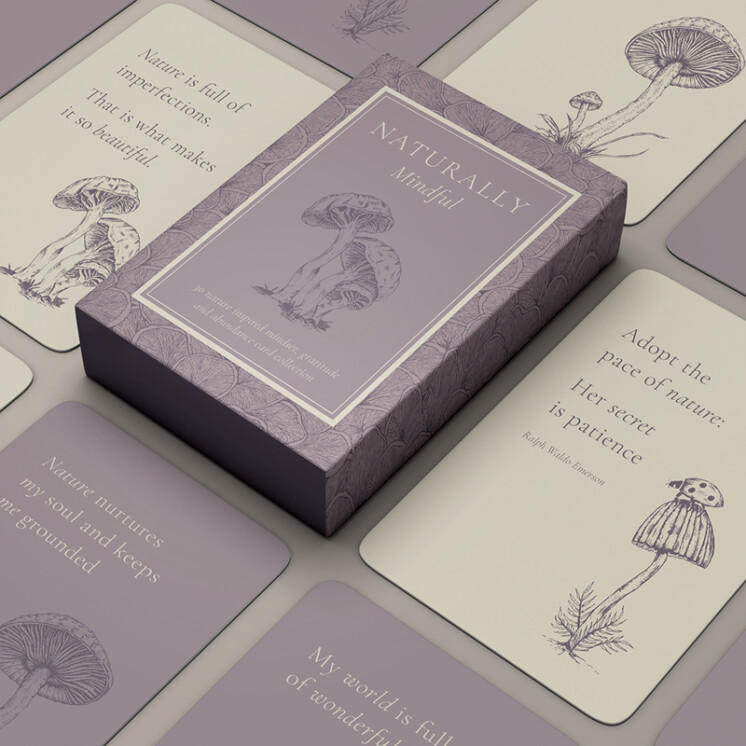 Ellie and Liv mindful mushroom gratitude cards