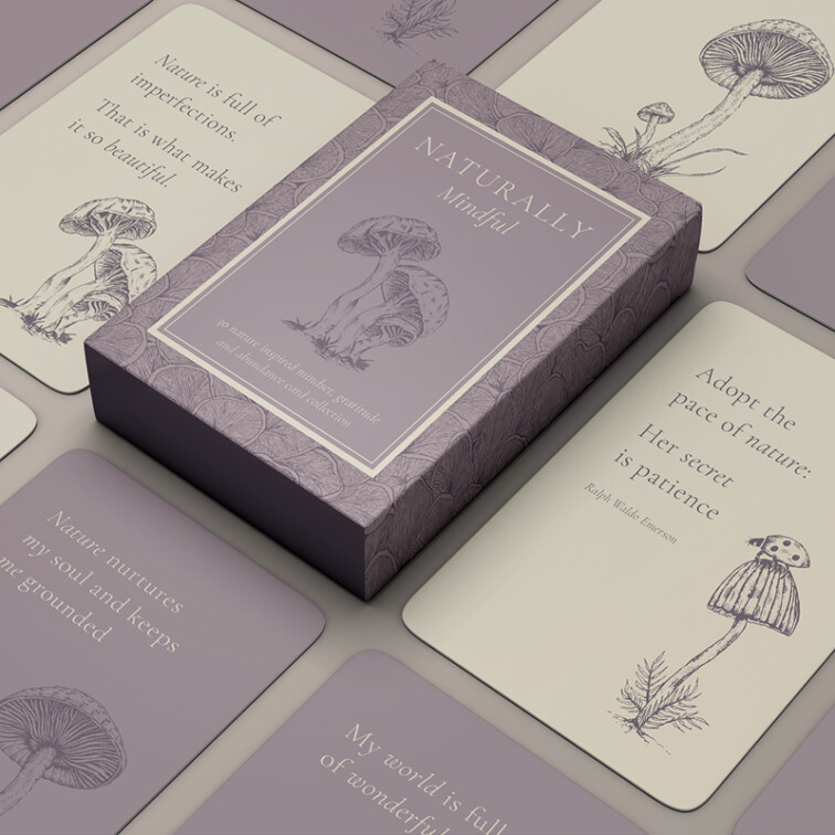 Ellie and Liv mindful mushroom gratitude cards