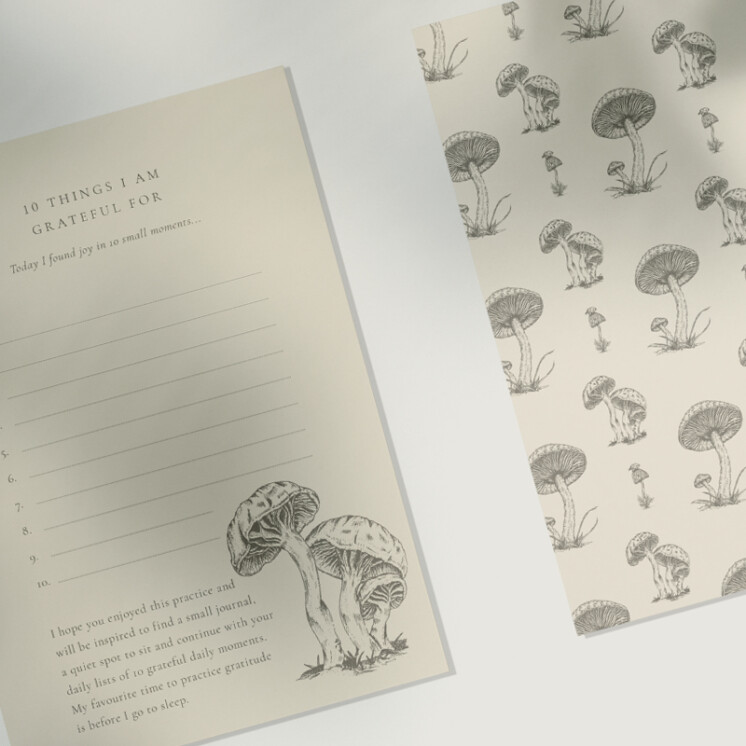 Ellie and Liv mindful mushroom gratitude card