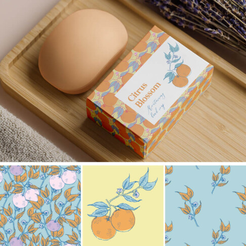 Orange blossom pattern collection