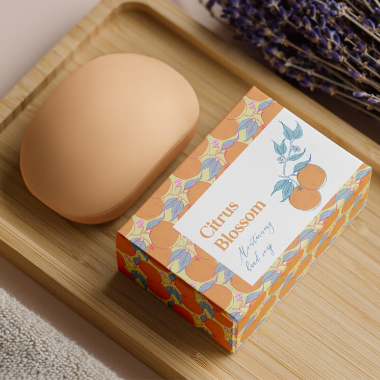 Orange blossom soap and box design