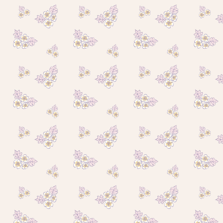 Ditsy Spring Pattern with pink blossom