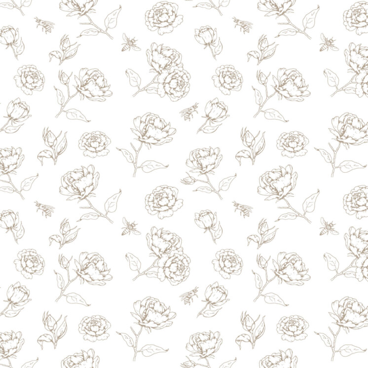 Taupe minimal simple botanical rose repeating pattern