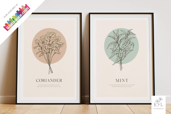 Ellie and Liv Herb Print collection now at Wall Sauce