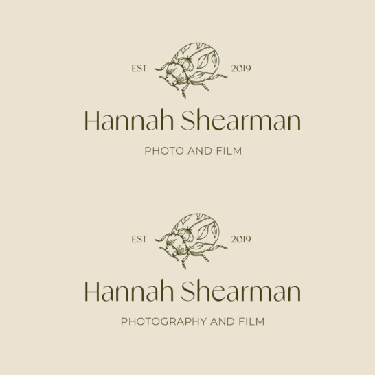 Secondary logo variation with natural colour palette and elegant san serif typeface