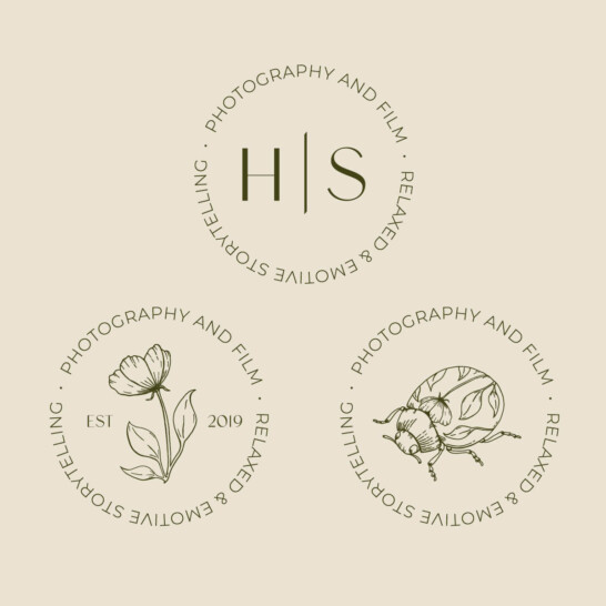 Submark logo variation with natural colour palette and elegant san serif typeface